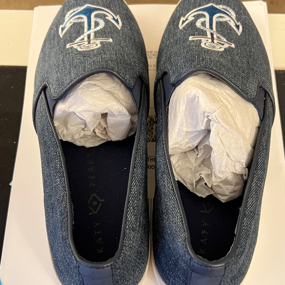Katy Perry Collections Denim Blue Anchor Loafers